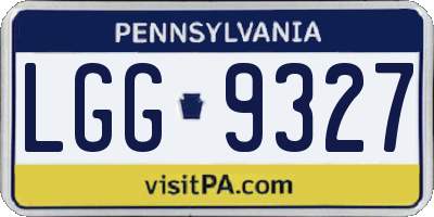 PA license plate LGG9327