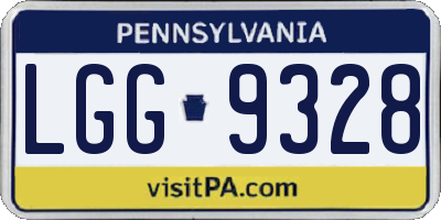 PA license plate LGG9328