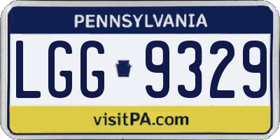 PA license plate LGG9329
