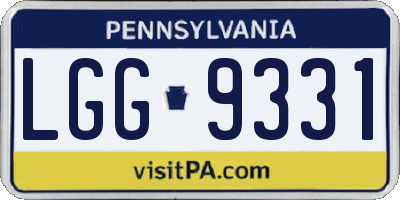 PA license plate LGG9331