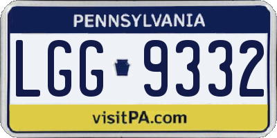 PA license plate LGG9332