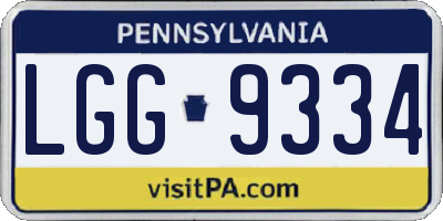 PA license plate LGG9334