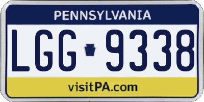 PA license plate LGG9338