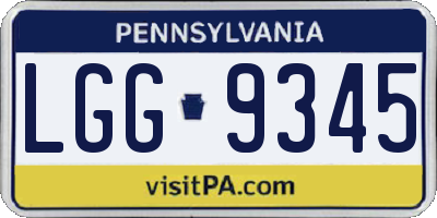 PA license plate LGG9345