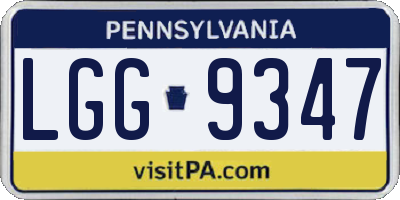 PA license plate LGG9347