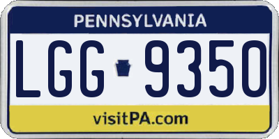 PA license plate LGG9350
