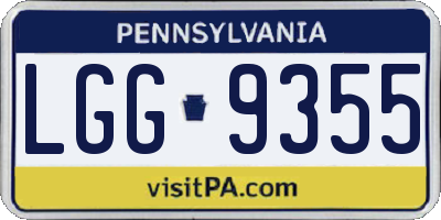 PA license plate LGG9355