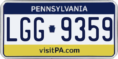 PA license plate LGG9359