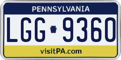 PA license plate LGG9360