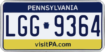 PA license plate LGG9364