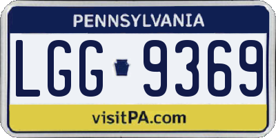 PA license plate LGG9369