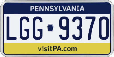 PA license plate LGG9370