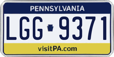 PA license plate LGG9371