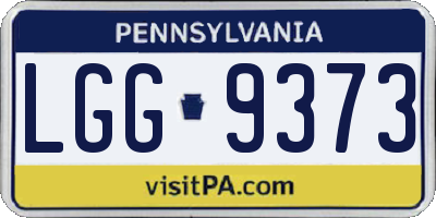 PA license plate LGG9373