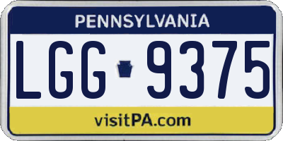 PA license plate LGG9375