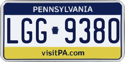 PA license plate LGG9380