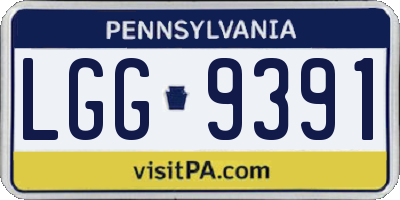 PA license plate LGG9391