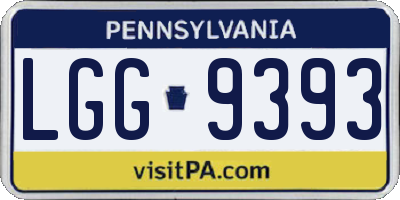 PA license plate LGG9393