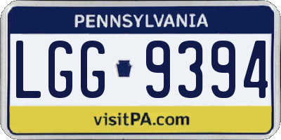 PA license plate LGG9394