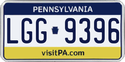 PA license plate LGG9396