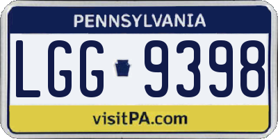 PA license plate LGG9398