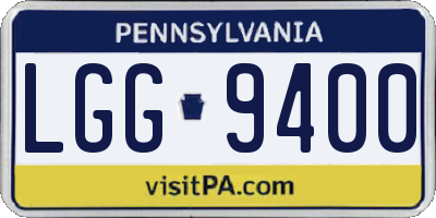 PA license plate LGG9400