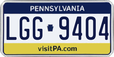 PA license plate LGG9404