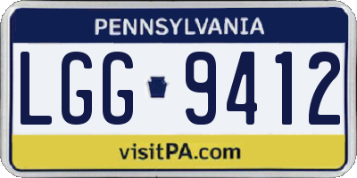 PA license plate LGG9412