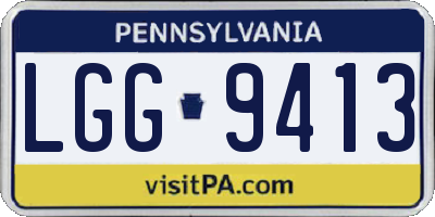 PA license plate LGG9413