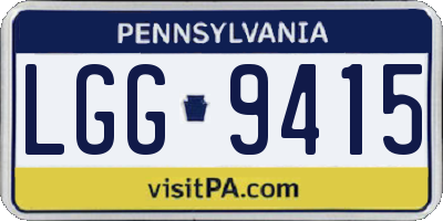 PA license plate LGG9415