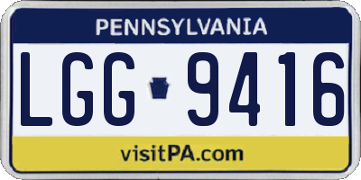 PA license plate LGG9416