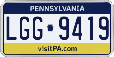 PA license plate LGG9419