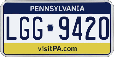 PA license plate LGG9420