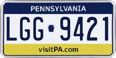PA license plate LGG9421
