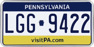 PA license plate LGG9422