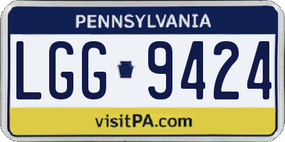 PA license plate LGG9424