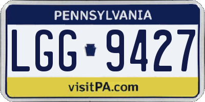 PA license plate LGG9427