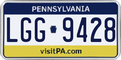 PA license plate LGG9428