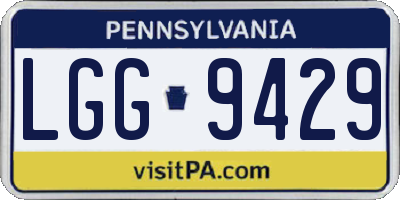 PA license plate LGG9429