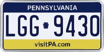 PA license plate LGG9430