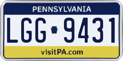PA license plate LGG9431