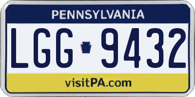 PA license plate LGG9432