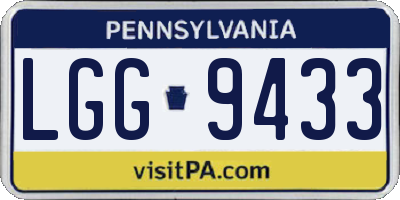 PA license plate LGG9433