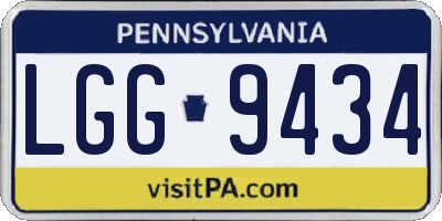 PA license plate LGG9434