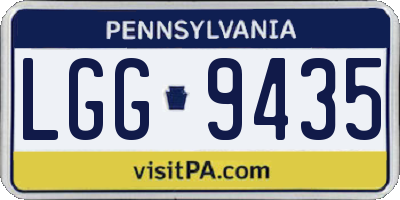 PA license plate LGG9435