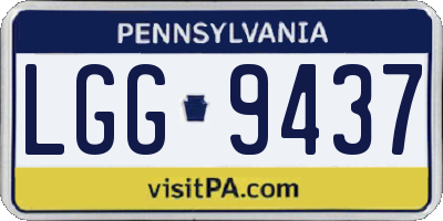 PA license plate LGG9437