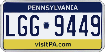 PA license plate LGG9449