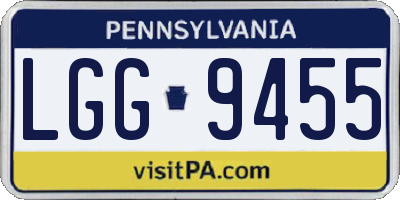 PA license plate LGG9455