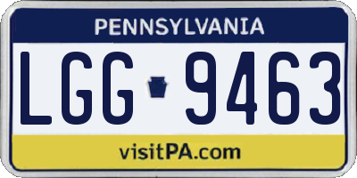 PA license plate LGG9463