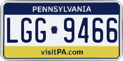 PA license plate LGG9466